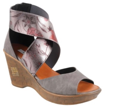 Gun Metal Wedge Heeled